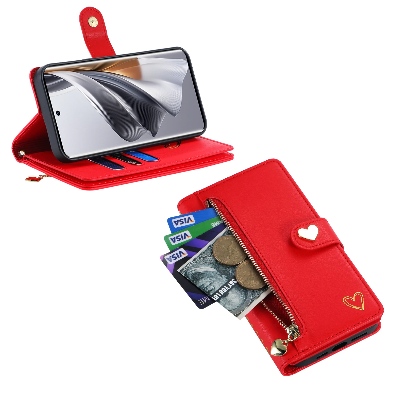 Vista interior con compartimentos para tarjetas