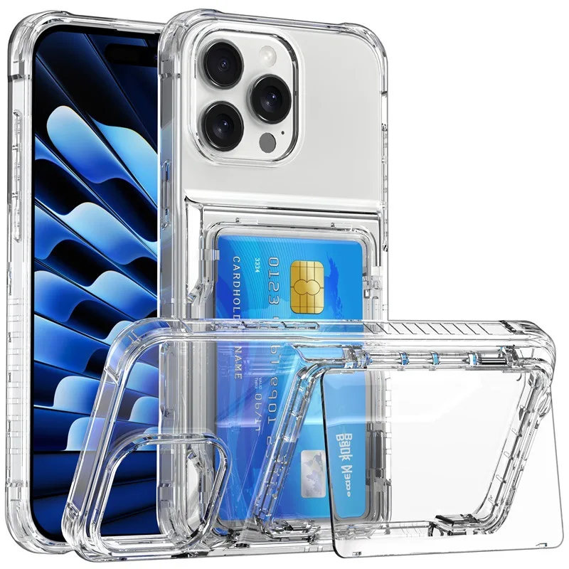 Funda Transparente para iPhone 16 Pro Max con Tapa Tarjetero