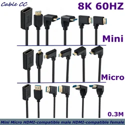 Adaptador HDMI 90 grados Macho-Hembra 8K 60Hz