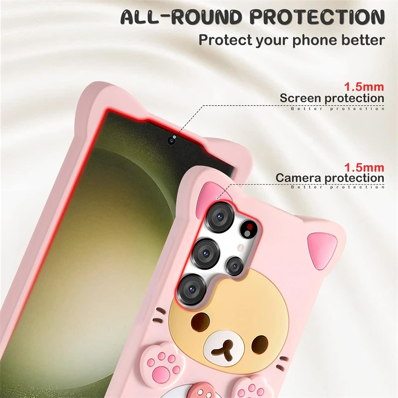 Funda silicona Galaxy S23/S24 - oso kawaii suave 5G - imagen 3