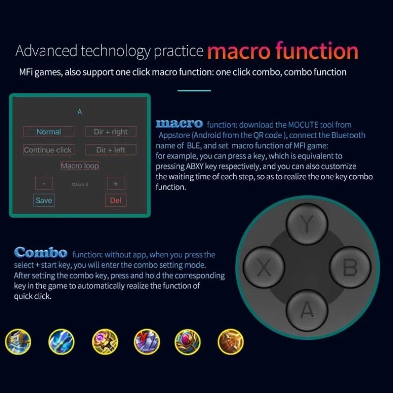 Mando Bluetooth para móvil iPhone y Android con gatillos PUBG - imagen 5