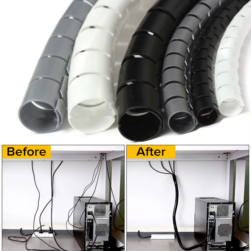 Organizador de cables en espiral flexible de silicona