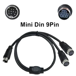 Cable Mini DIN 9 Pin Macho a 2 Hembras Divisor Y S-Video 0.5m