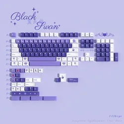Teclas PBT negras para teclado - perfil Cherry, a prueba de luz
