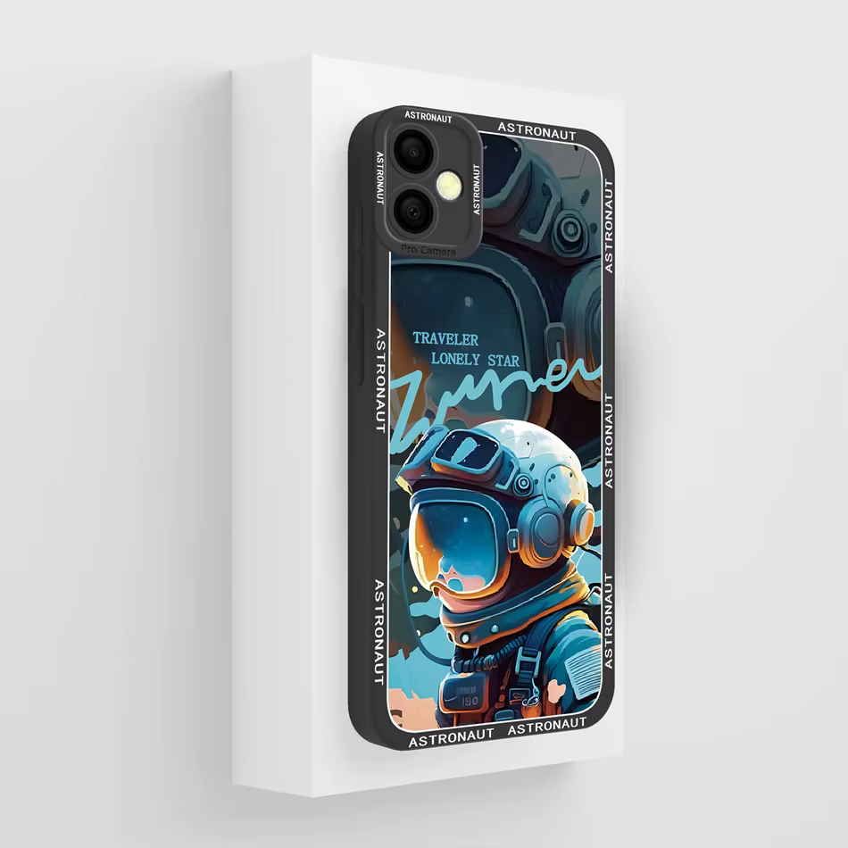 Funda con diseño artístico de óleo y dibujos animados