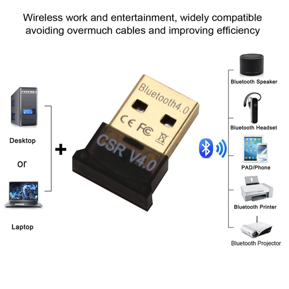 Adaptador USB Bluetooth 4.0 LccKaa mini