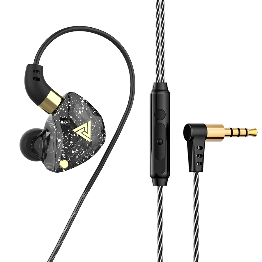 QKZ SK8 Auriculares deportivos con cable y micrófono, jack 3,5 mm