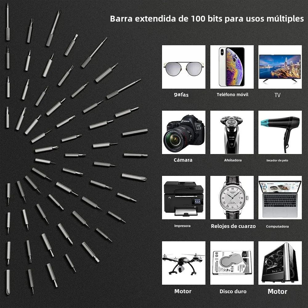 Destornillador Eléctrico de Precisión – Kit Recargable para Móvil y PC - imagen 3