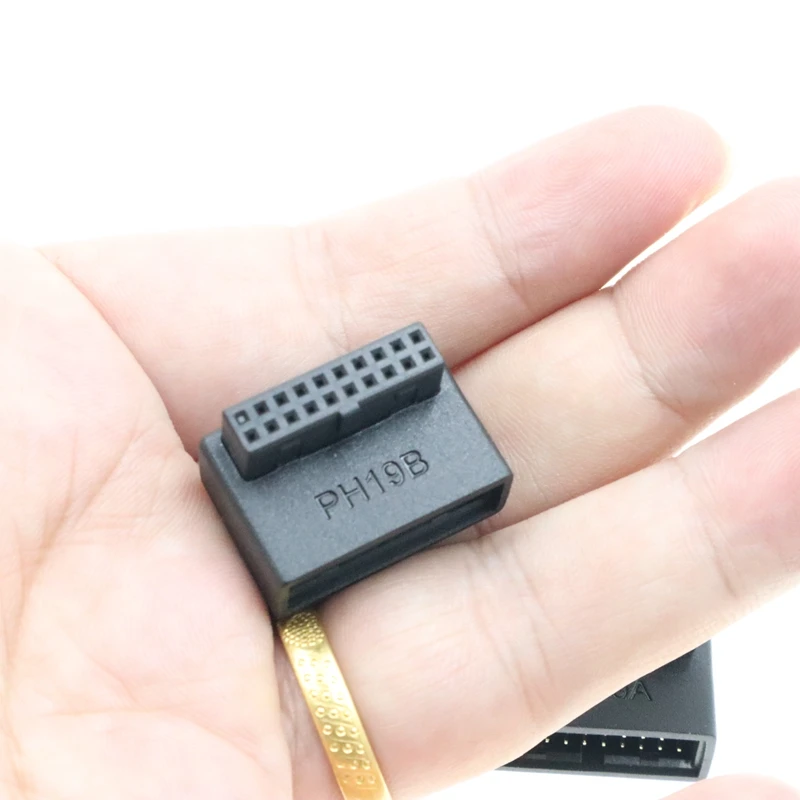 Adaptador USB 3.0 de 19 pines macho-hembra en ángulo de 90° - imagen 5