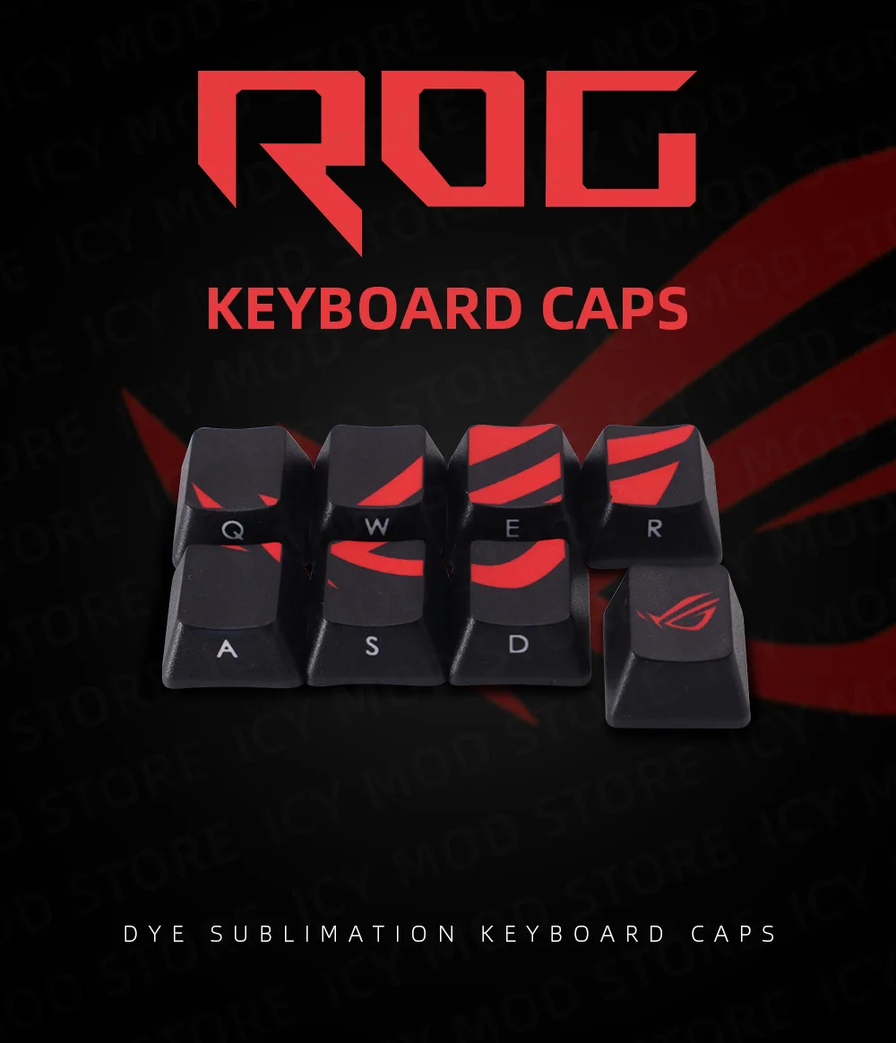 Kit de teclas PBT con diseño gaming ROG