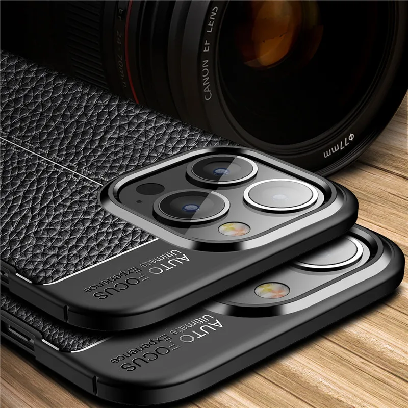 Funda TPU Apple iPhone 13 Pro Max Antigolpes Cuero Suave Trasera - imagen 2
