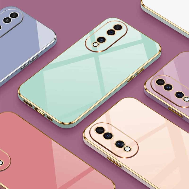 Funda de silicona negra para Honor 70 con relieve en textura cuadrada