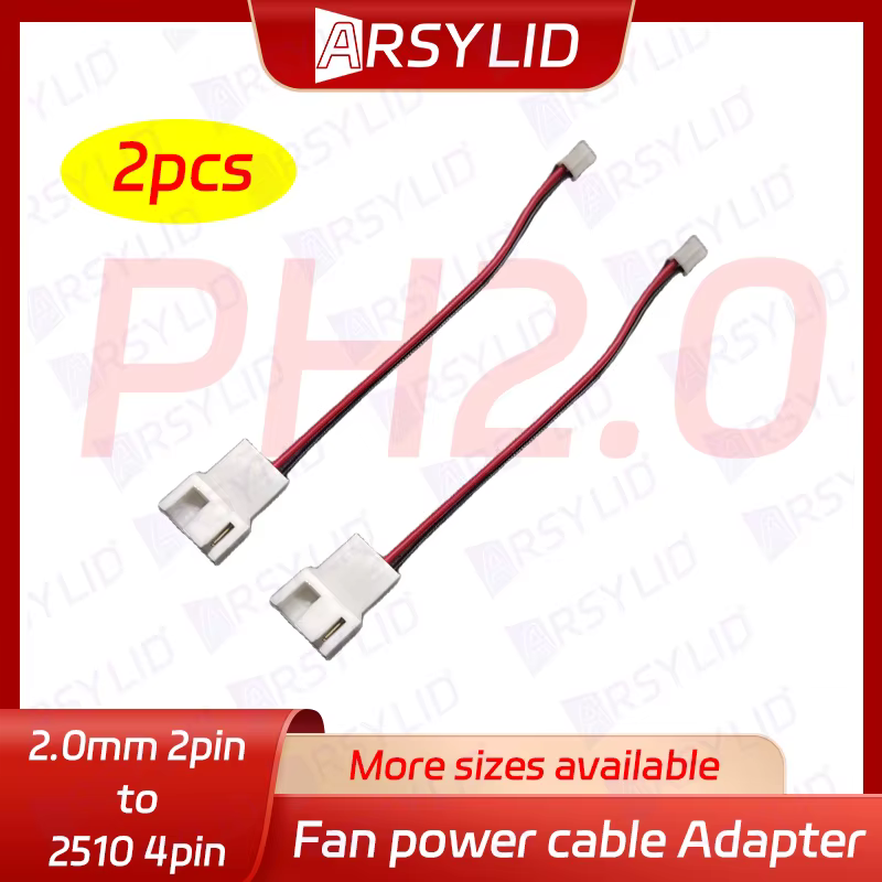ARSYLID Adaptador PH2.0 de 3/4 a 2 Pines para Ventilador VGA - imagen 5