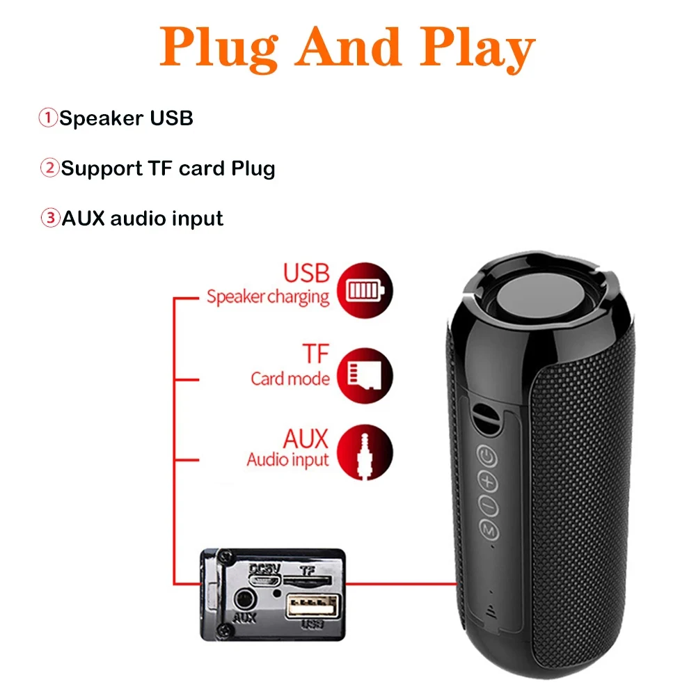 Altavoz Bluetooth Portátil Caixa Som – Subwoofer Radio FM Manos Libres - imagen 4