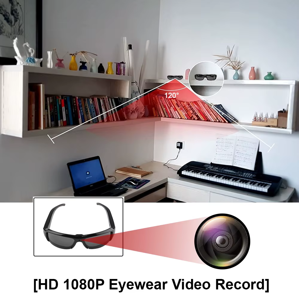 Accesorios incluidos para guardar, limpiar y conectar las gafas cámara