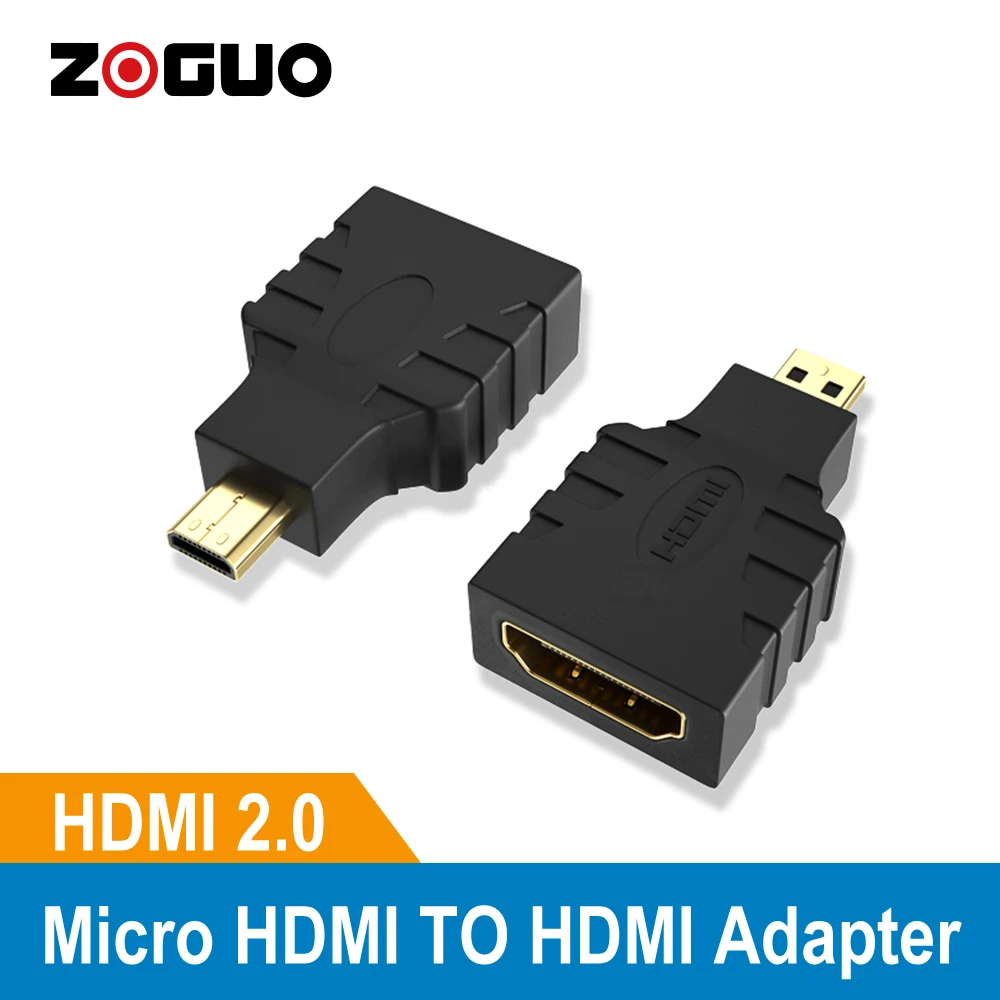 Adaptador Micro HDMI a HDMI visto de frente