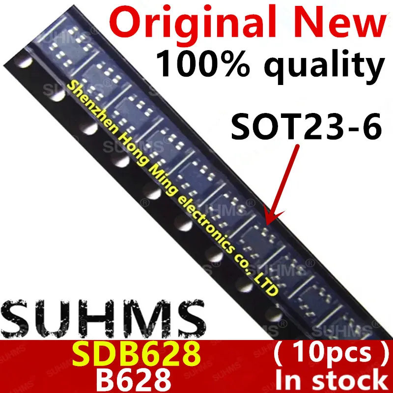 Chipset SDB628 en encapsulado SOT23-6 vista frontal