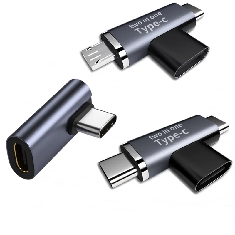 Adaptador USB-C a Micro USB visto de frente