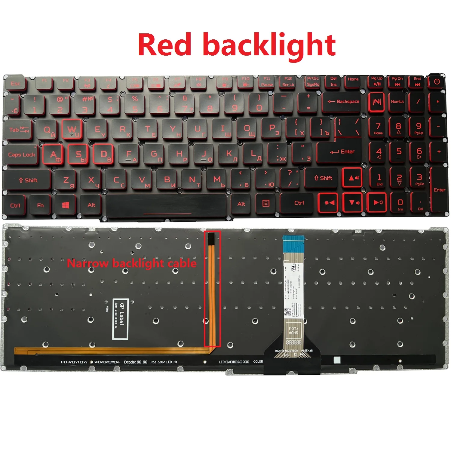 Teclado listo para instalación en portátil