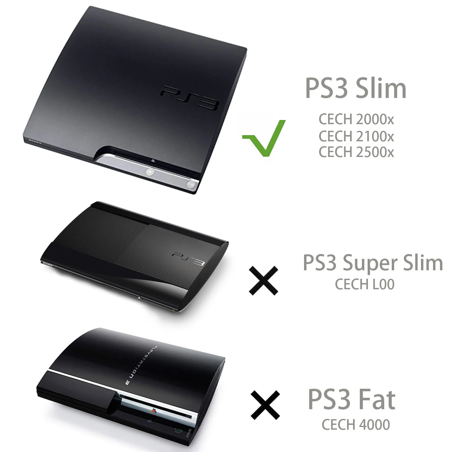 Monzlteck Soporte PS3 Slim de pared en acero, fijación segura
