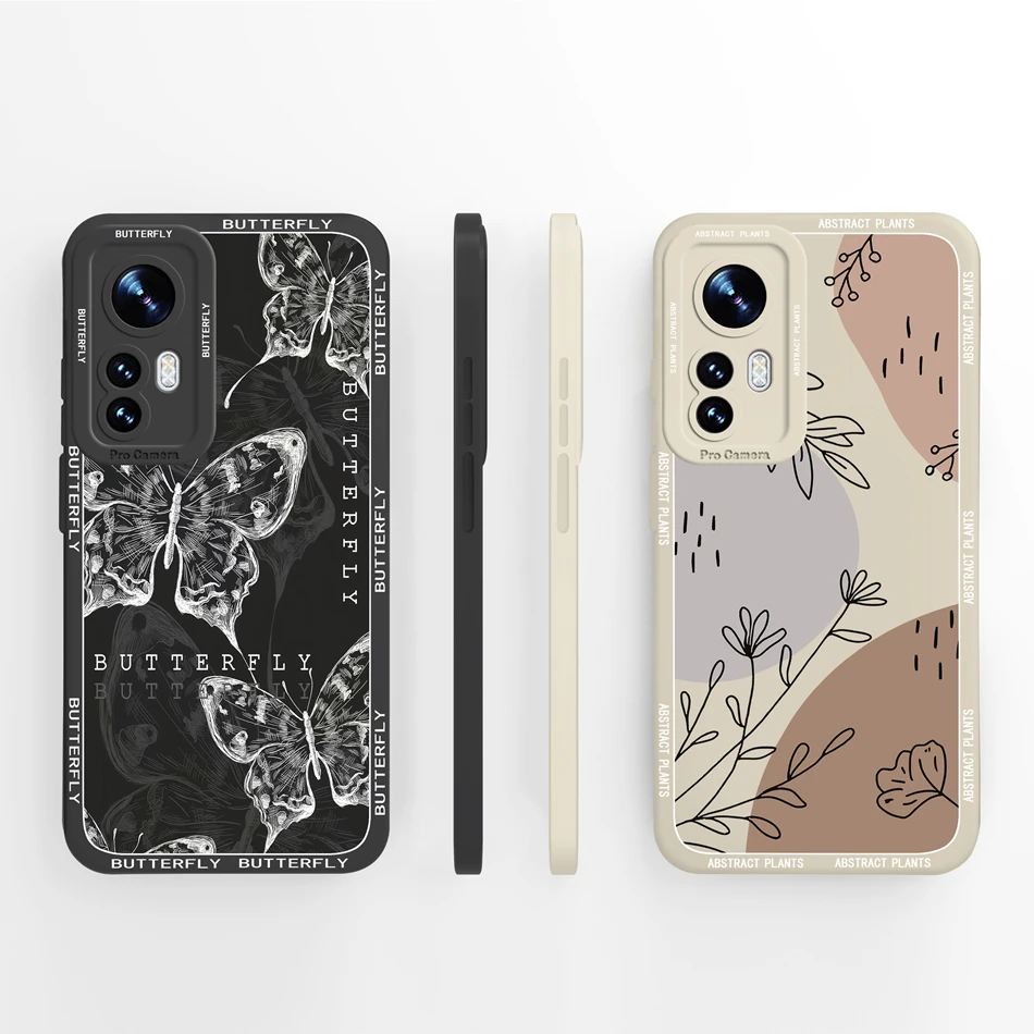 Xiaomi 12 Lite Funda Silicona Líquida – Estilo Mariposa