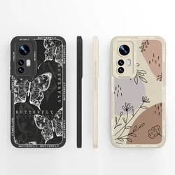 Xiaomi 12 Lite Funda Silicona Líquida – Estilo Mariposa