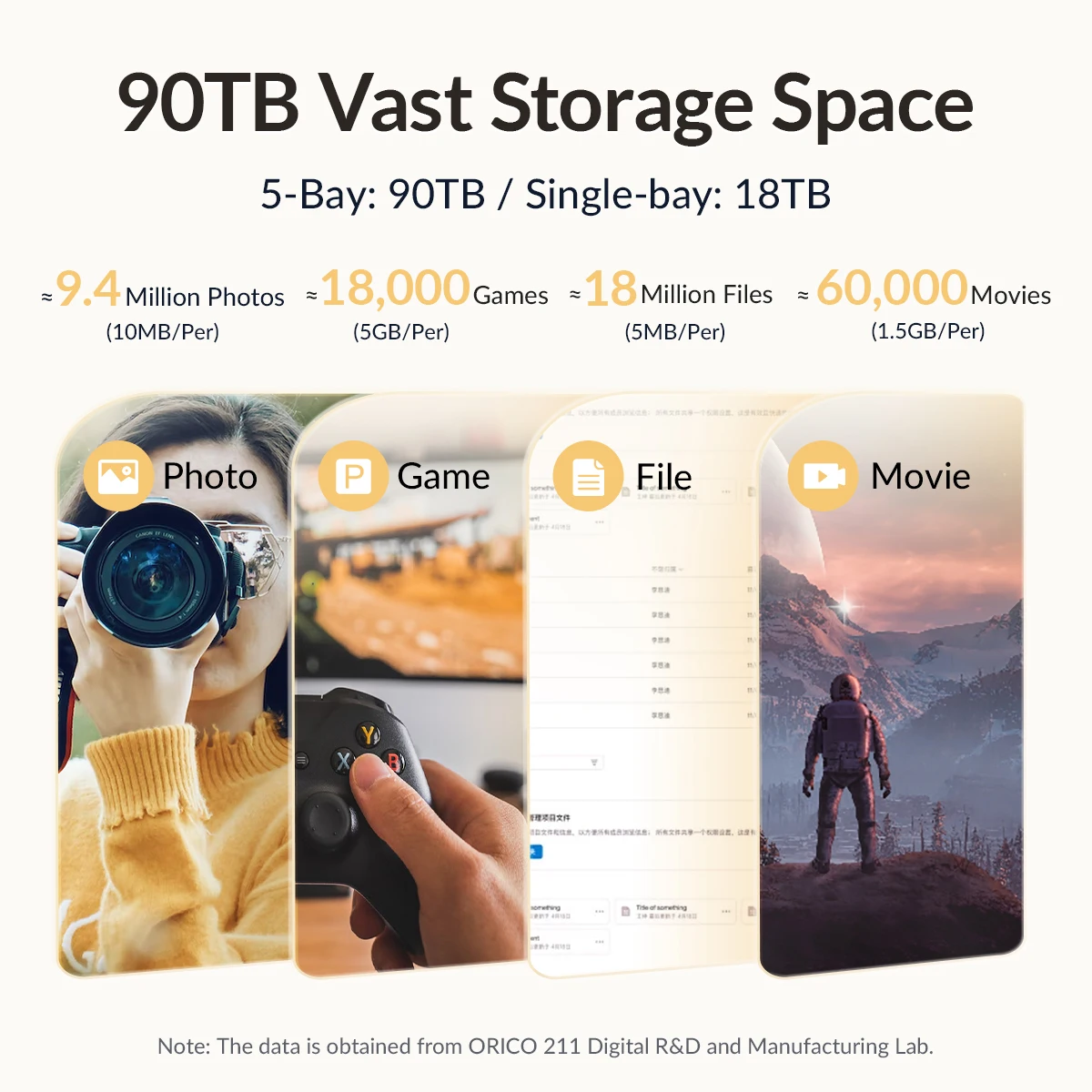 Caja ORICO vista posterior con ventilador