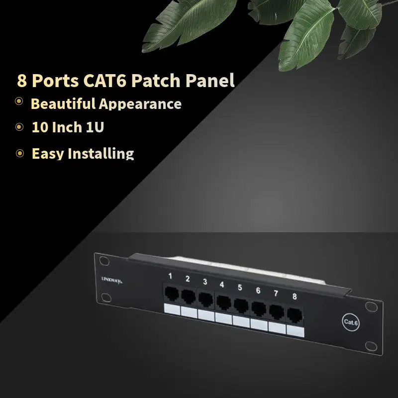 Panel de conexión CAT6 1U de 8 puertos
