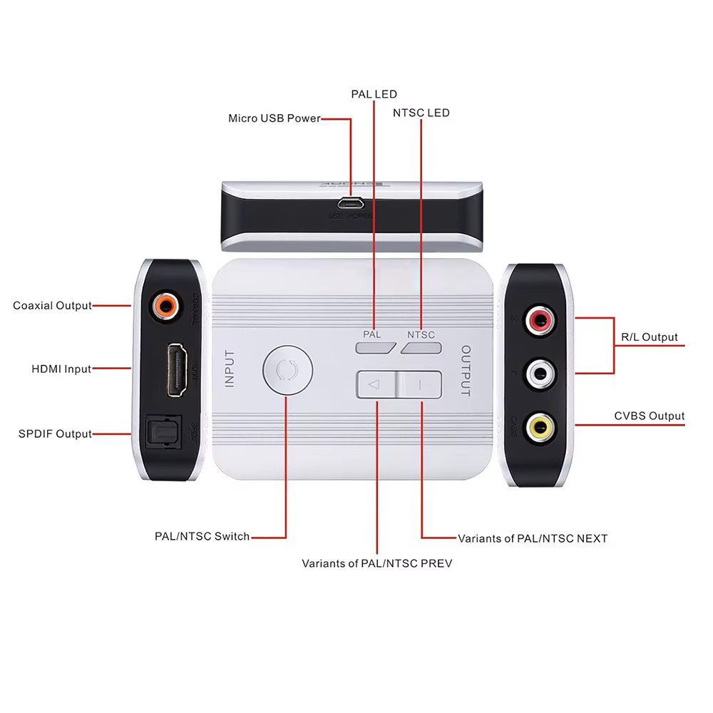 Convertidor HDMI a AV con TOSLINK y RCA para PS5 PS4 Xbox - imagen 4
