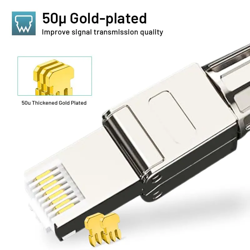 ZOERAX Conector RJ45 blindado Cat7/Cat6A sin herramientas - imagen 3
