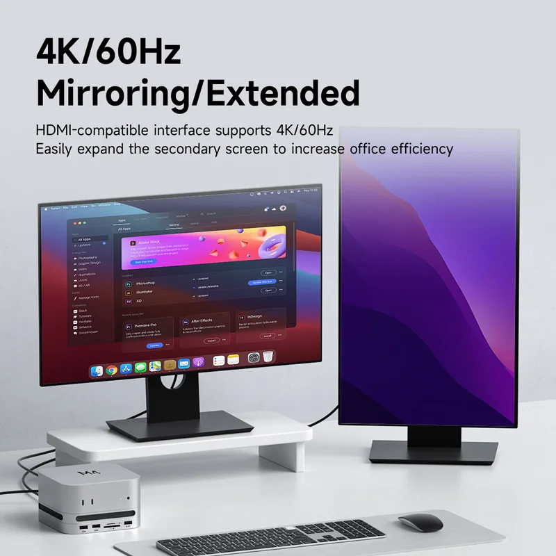 Hagibis Hub USB-C para Mac mini M4/M4 Pro con SSD M.2 y 4K 60 Hz - imagen 4
