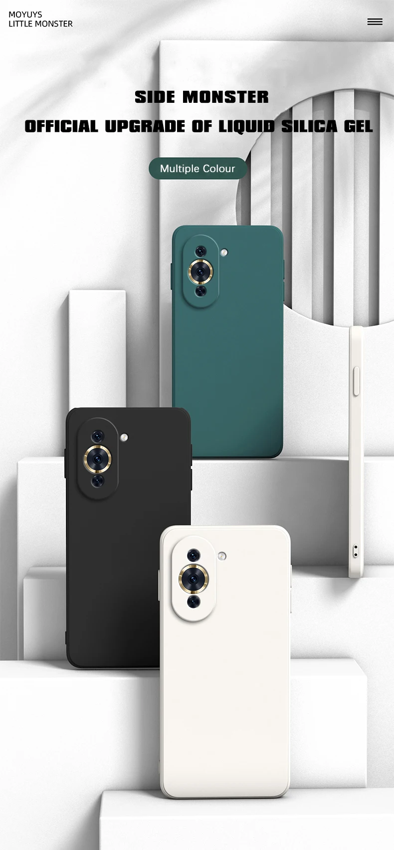 Funda de silicona líquida para Huawei Nova 10 Pro en color negro