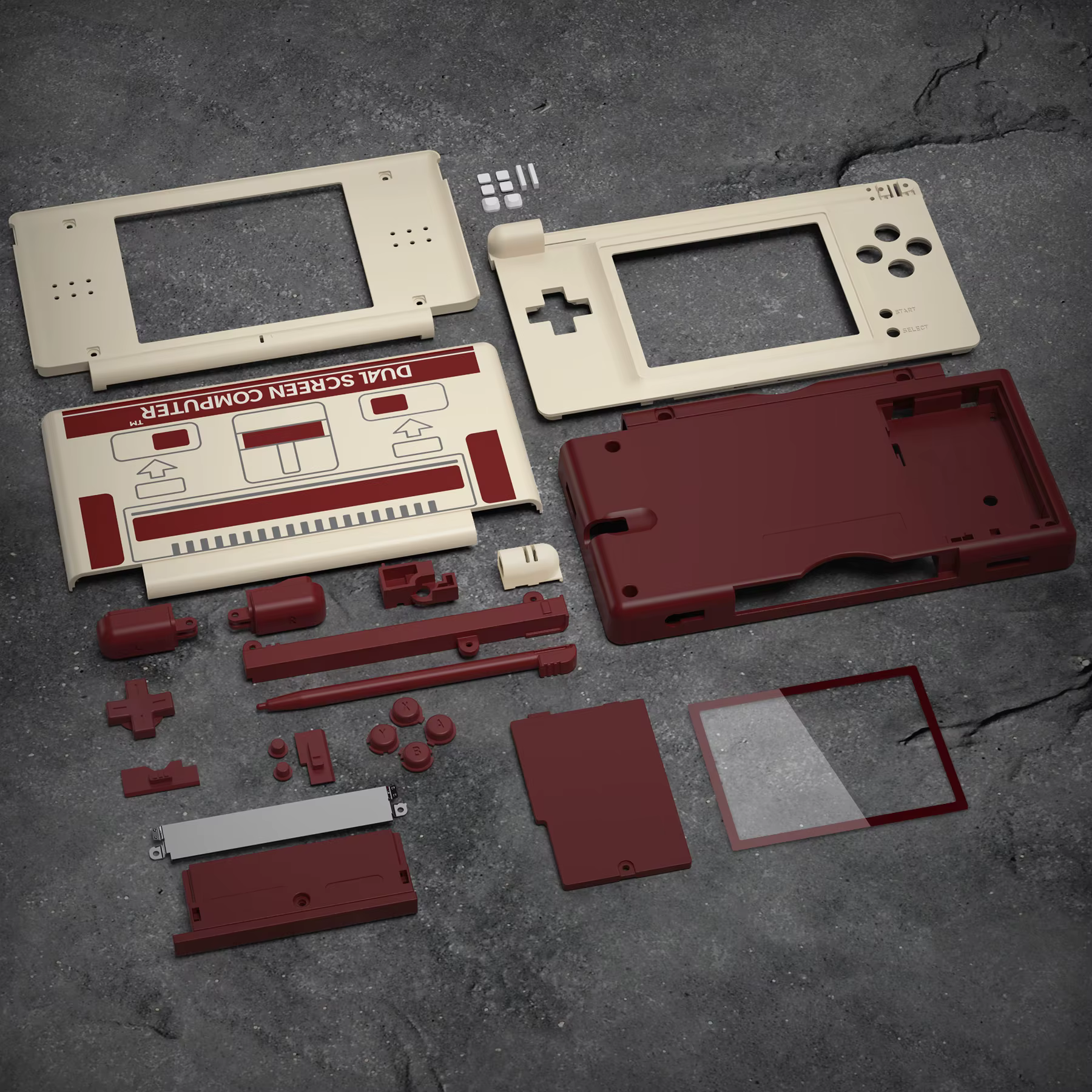 eXtremeRate Nintendo DS Lite – Carcasa de Repuesto Estilo FC - imagen 3
