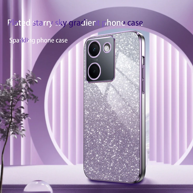 Vivo Y27s Funda Silicona Trasera Lujo Brillo Degradado - imagen 3