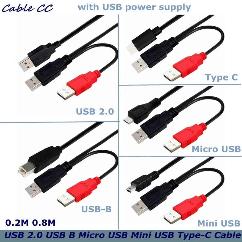 Cable USB tipo Y para disco duro externo