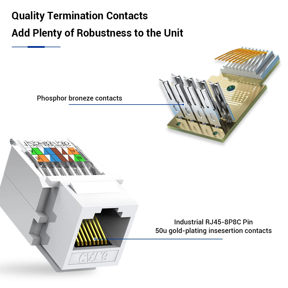 Conector con contactos chapados en oro