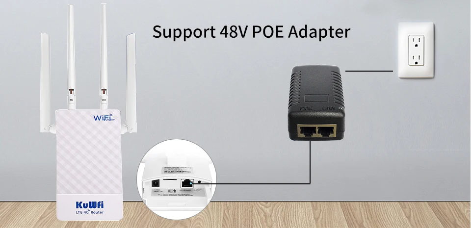 Conexión POE y puerto Ethernet