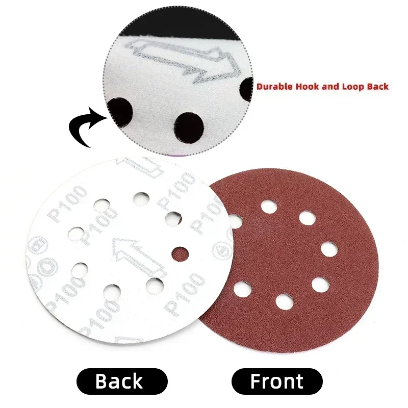 Discos de Lijado Orbital 5" 8 Orificios – Grano 60-2000 Hook Loop - imagen 4