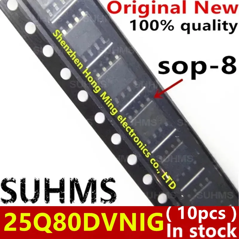 Chip de memoria Flash W25Q80DVNIG encapsulado SOP-8