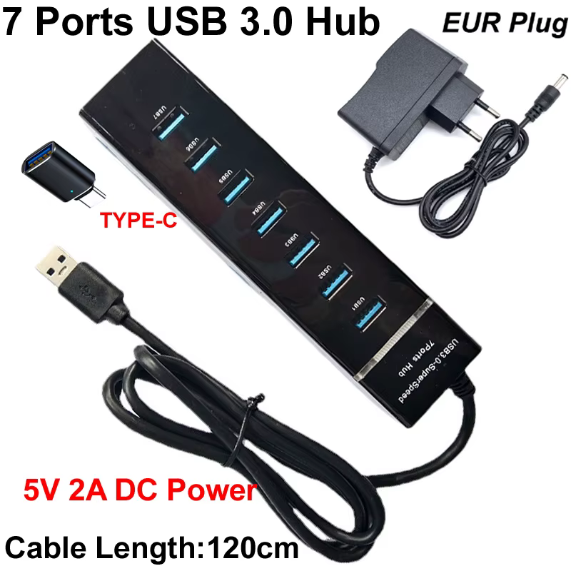 Detalle de los puertos USB