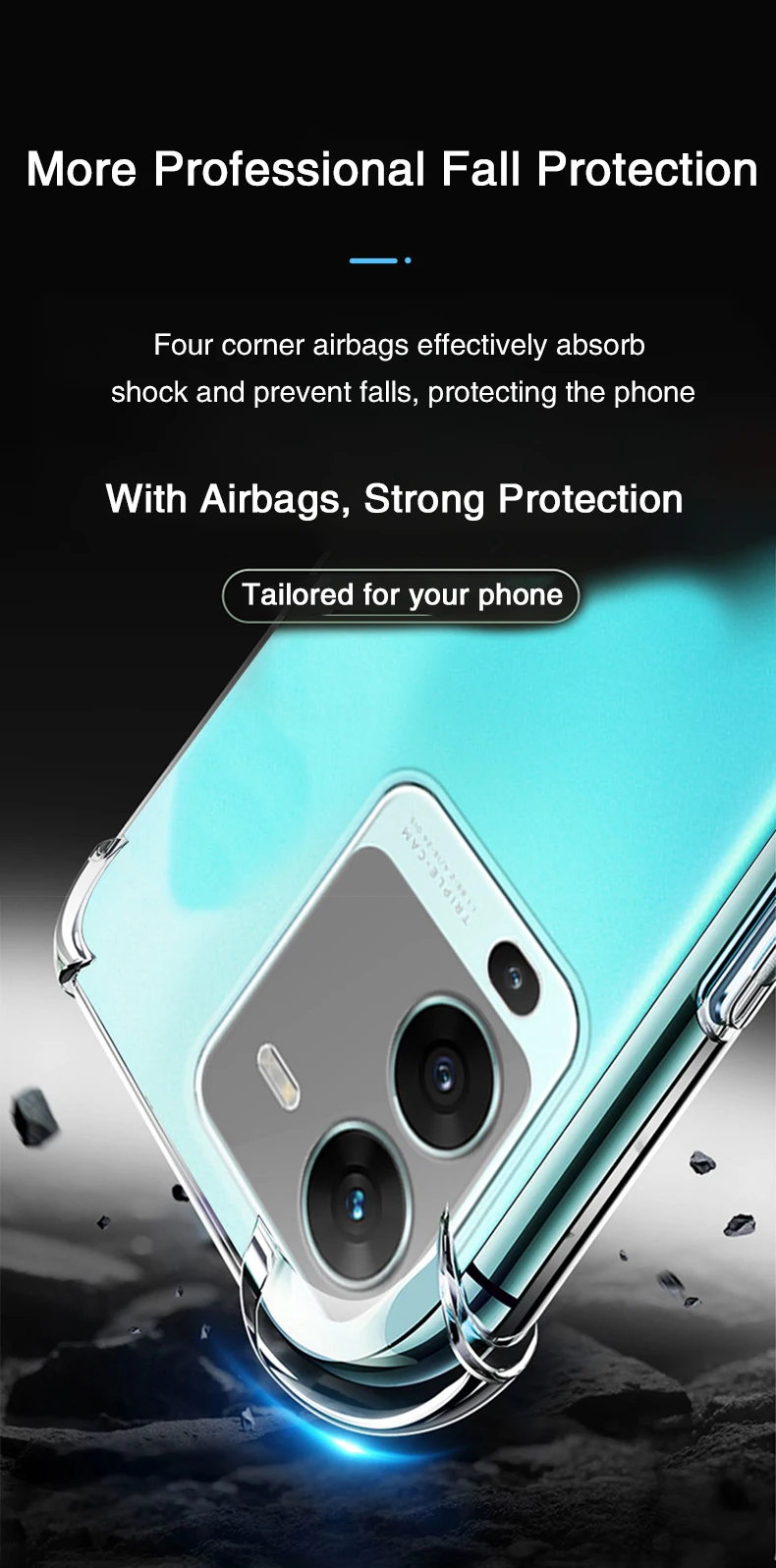 Funda de silicona transparente para VIVO V25