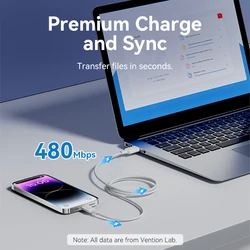 Cable Vention USB Lightning para iPhone/iPad – Carga Rápida