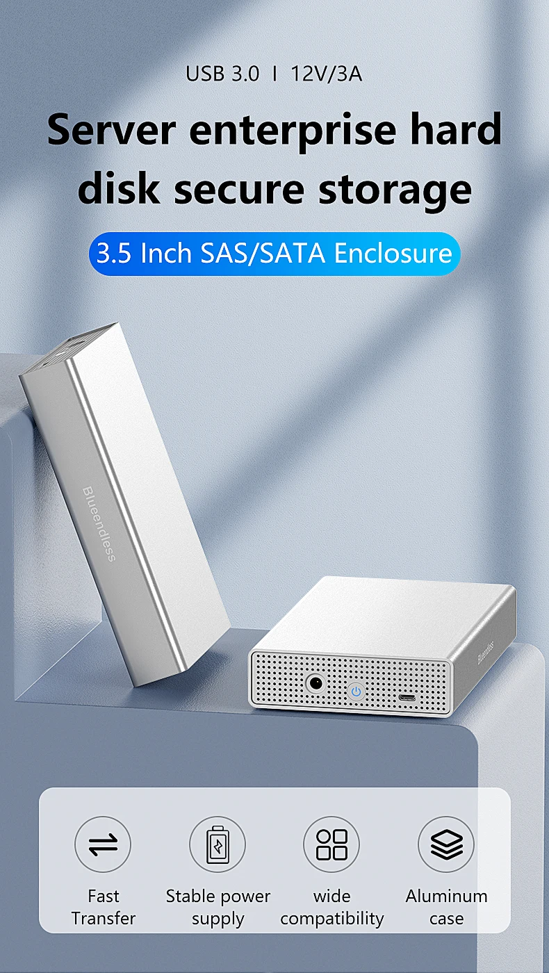 Caja de disco externo Blueendless con cable USB-C