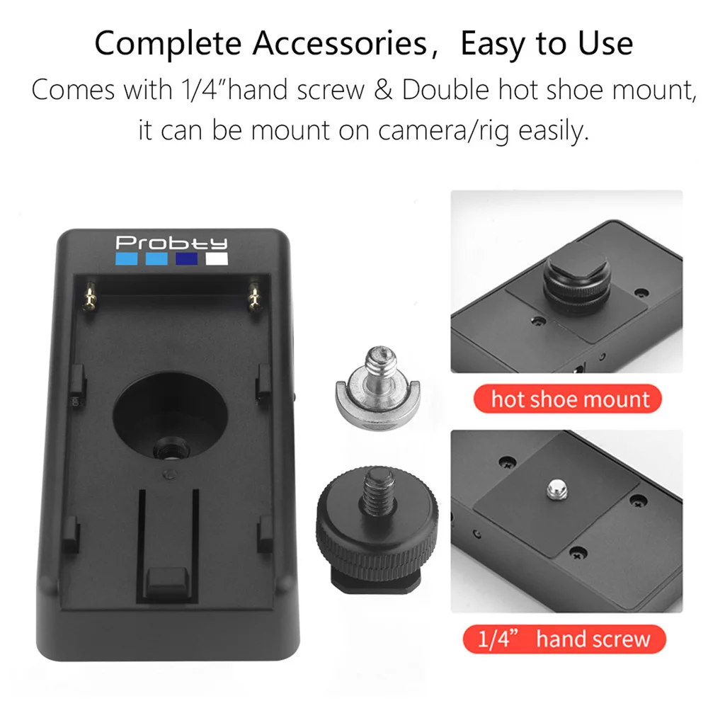 Probty Abrazadera Cámara DSLR Placa Adaptadora Batería NP-F Sony