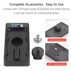 Probty Abrazadera Cámara DSLR Placa Adaptadora Batería NP-F Sony