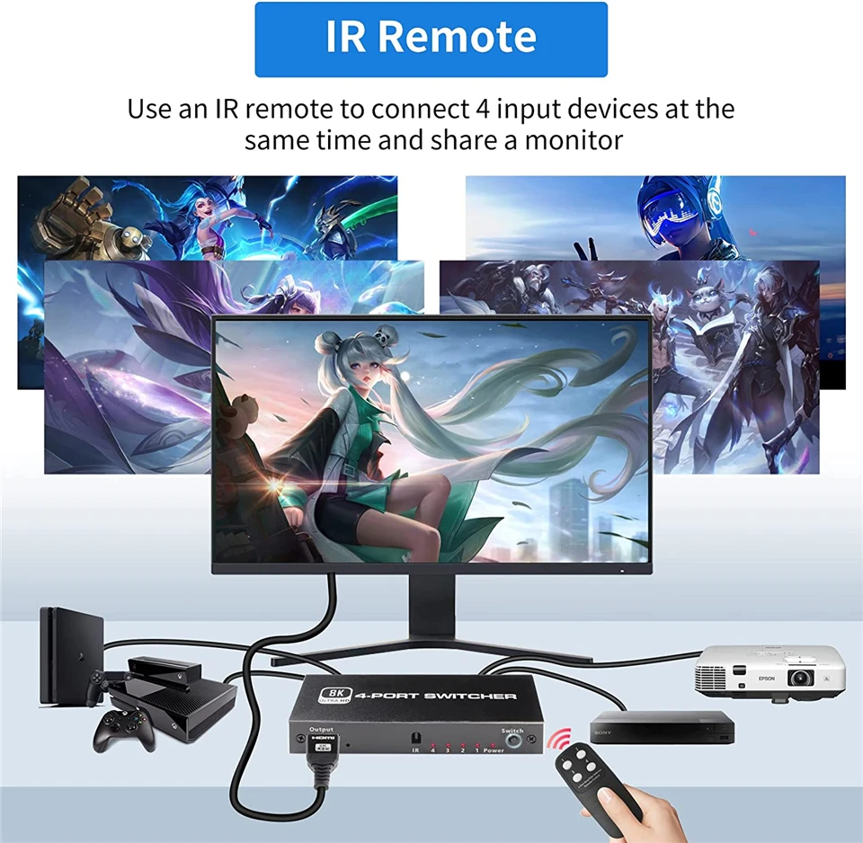 Control remoto IR incluido