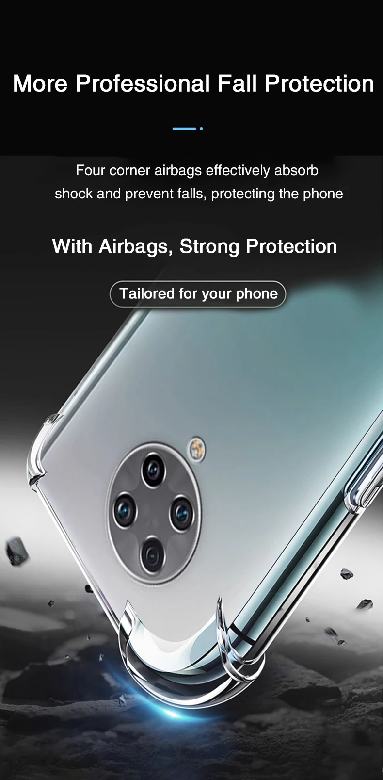 Funda transparente con protección