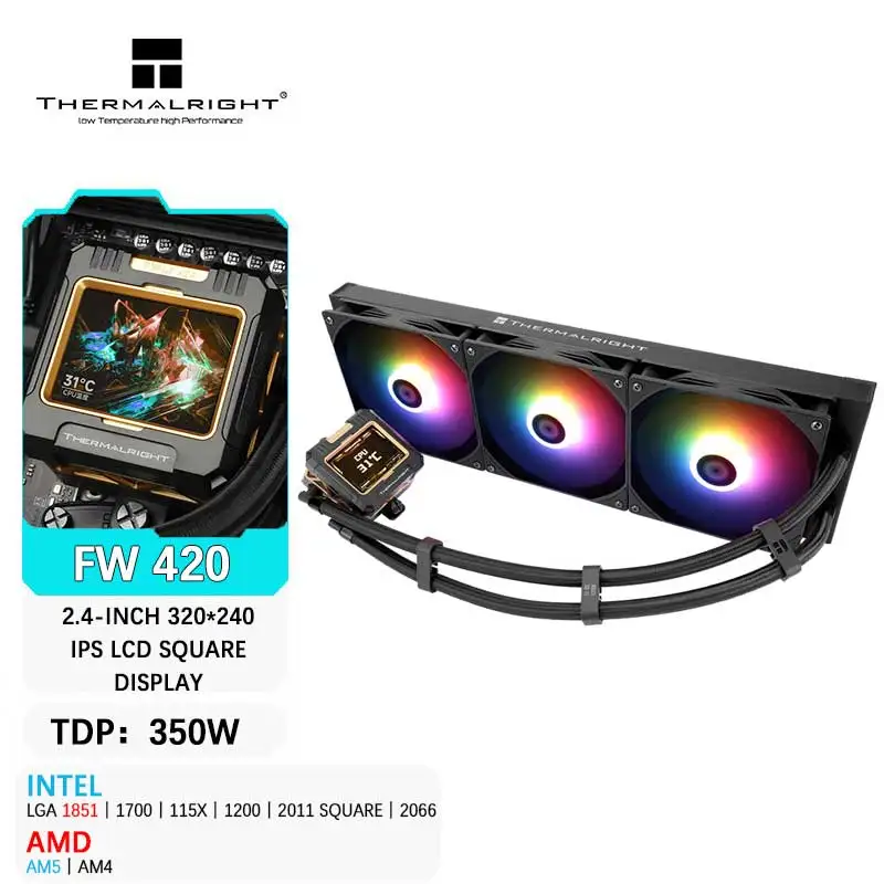 Thermalright FW 420 Enfriador Líquido CPU AIO - Pantalla IPS
