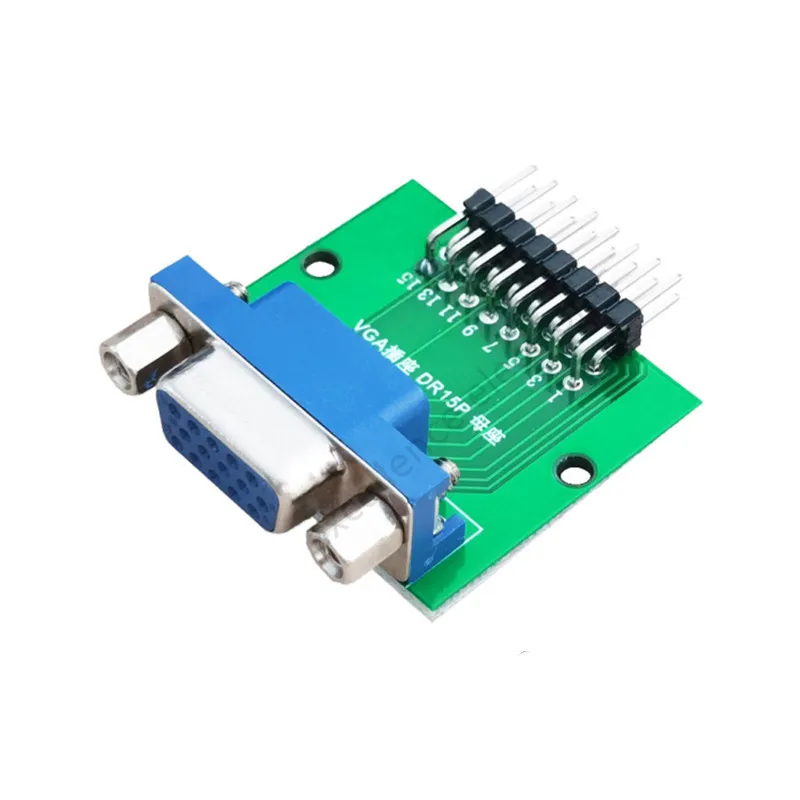 Detalle del conector VGA hembra azul