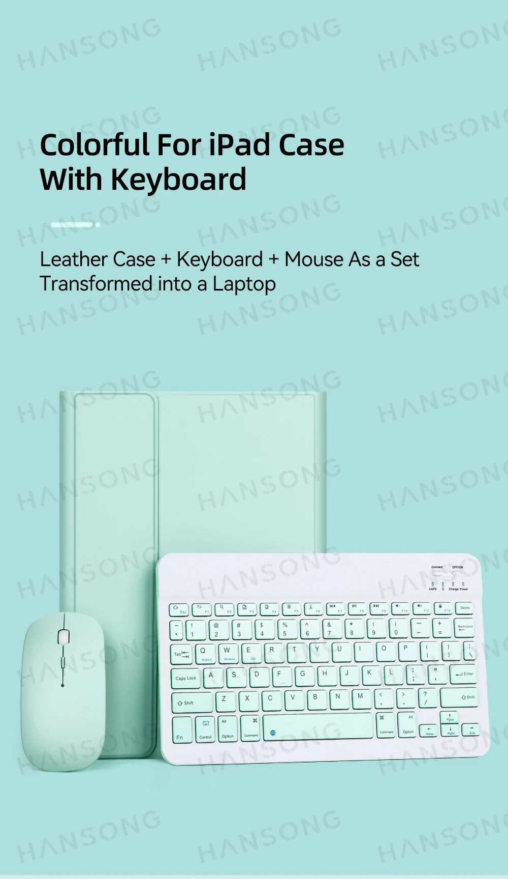 Funda con teclado multicolor para iPad